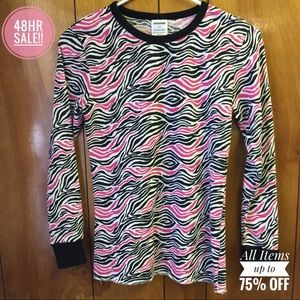 Women’s Long Sleeve Striped Sweater Shirt Pink
